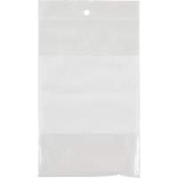 Sacs en poly avec espace inscriptible blanc, Refermable, 6" x 4", 2 mils NTL Industrial