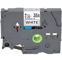 TZe Flexible Tape Cartridge, 9 mm x 26'/8 m, Black on White NTL Industrial