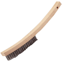 Curved Handle Hand Scratch Brush, Stainless Steel, 4 X 20 Wire Rows, 17" Long NTL Industrial
