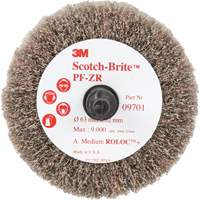 Scotch-Brite Roloc Cut and Polish Flap Brush, PF-ZR, Aluminum Oxide, Medium Grit, 2-1/2" x 1-1/4" NTL Industrial