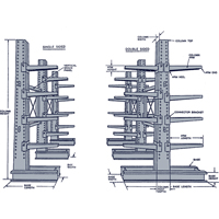 Cantilever Column, Single Sided, 4" W x 10' H RA680 | NTL Industrial