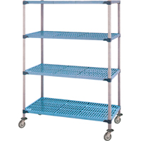 Shelving Unit, 4 Tiers, 36" W x 68" H x 18" D NTL Industrial