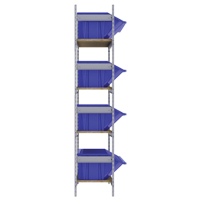 Wide Span Shelving with Jumbo Plastic Bins, Steel, Boltless, 800 lbs. Capacity, 66" W x 72" H x 18" D NTL Industrial