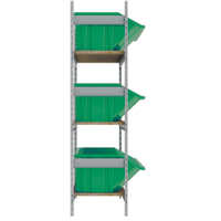Wide Span Shelving with Jumbo Plastic Bins, Steel, Boltless, 800 lbs. Capacity, 66" W x 60" H x 18" D NTL Industrial
