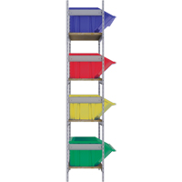Wide Span Shelving with Jumbo Plastic Bins, Steel, Boltless, 800 lbs. Capacity, 66" W x 72" H x 18" D NTL Industrial