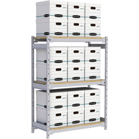 Wide Span Record Storage Shelving, Steel, 3 Shelves, 42" W x 18" D x 60" H RN010 | NTL Industrial