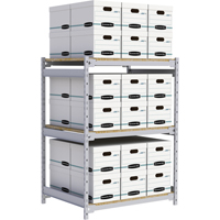 Wide Span Record Storage Shelving, Steel, 3 Shelves, 42" W x 32" D x 60" H RN011 | NTL Industrial