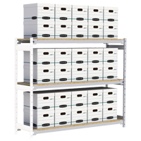Wide Span Record Storage Shelving, Steel, 3 Shelves, 72" W x 18" D x 60" H, Add-On Kit RN144 | NTL Industrial