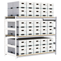 Wide Span Record Storage Shelving, Steel, 3 Shelves, 72" W x 32" D x 60" H, Add-On Kit RN145 | NTL Industrial