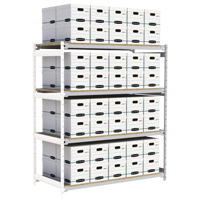 Wide Span Record Storage Shelving, Steel, 4 Shelves, 72" W x 32" D x 84" H, Add-On Kit RN147 | NTL Industrial