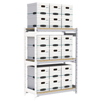 Wide Span Record Storage Shelving, Steel, 3 Shelves, 42" W x 18" D x 60" H, Add-On Kit RN148 | NTL Industrial