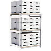 Wide Span Record Storage Shelving, Steel, 3 Shelves, 42" W x 32" D x 60" H, Add-On Kit RN149 | NTL Industrial