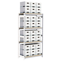 Wide Span Record Storage Shelving, Steel, 4 Shelves, 42" W x 18" D x 84" H, Add-On Kit RN150 | NTL Industrial
