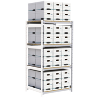 Wide Span Record Storage Shelving, Steel, 4 Shelves, 42" W x 32" D x 84" H, Add-On Kit RN151 | NTL Industrial