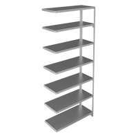 Shelving Unit, Galvanized Steel, Slotted Angle, 400 lbs. Capacity, 36" W x 84" H x 15" D NTL Industrial