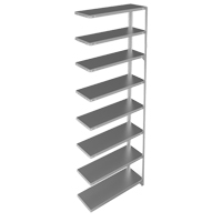 Shelving Unit, Galvanized Steel, Slotted Angle, 400 lbs. Capacity, 36" W x 96" H x 15" D NTL Industrial