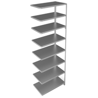 Shelving Unit, Galvanized Steel, Slotted Angle, 400 lbs. Capacity, 36" W x 96" H x 18" D NTL Industrial