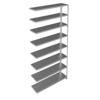 Shelving Unit, Galvanized Steel, Slotted Angle, 300 lbs. Capacity, 48" W x 96" H x 12" D NTL Industrial