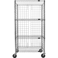 Enclosed Wire Shelf Cart, Chrome Plated, 48" x 69" x 24", 800 lbs. Capacity RN563 | NTL Industrial