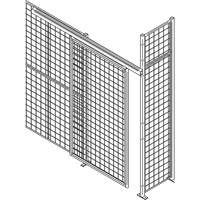 Heavy-Duty Wire Mesh Partition Sliding Door, 4' W x 8' H NTL Industrial