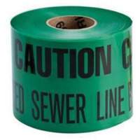 "Buried Sewer Line" Identoline&reg; Underground Warning Tape, 6" W x 1000' L, Black on Green NTL Industrial