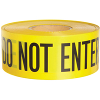 Barricade Tape, English, 3" W x 1000' L, 3 mils, Black on Yellow NTL Industrial