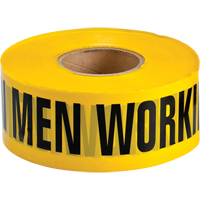 Barricade Tape, English, 3" W x 1000' L, 3.5 mils, Black on Yellow NTL Industrial