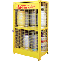 Gas Cylinder Cabinets, 12 Cylinder Capacity, 44" W x 30" D x 74" H, Yellow SAF847 | NTL Industrial
