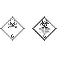 TDG Shipping Labels, Class 6.1, Toxic Substances, Paper NTL Industrial