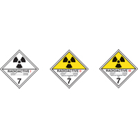 TDG Shipping Labels, Class 7, Radioactive I, Paper NTL Industrial