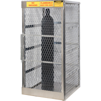 Aluminum LPG Cylinder Locker Storage, 10 Cylinder Capacity, 30" W x 32" D x 65" H, Silver SAI576 | NTL Industrial