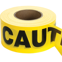 Rubans pour barricades, Anglais, 3" la x 1000' lo, 2 mils, Noir sur jaune NTL Industrial