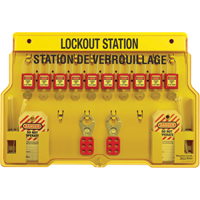 Station de verrouillage, Cadenas Aluminium, Capacit&eacute; de 10, Cadenas Compris NTL Industrial