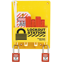 Poste de verrouillage compacte, Cadenas Thermoplastique, Capacit&eacute; de 4, Cadenas Compris NTL Industrial