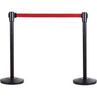 Free-Standing Crowd Control Barrier Receiver Post, 35" High, Black NTL Industrial