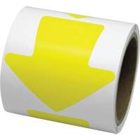 D&eacute;calcomanie en couleur pour le marquage des planchers, Fl&egrave;che, 4" lo x 4" la, Jaune, Vinyle NTL Industrial