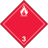 TDG Shipping Labels, Class 3, Flammable Liquids, Paper NTL Industrial