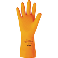 Orange Heavyweight 208 Series Gloves, Size Small/7, 13" L, Rubber Latex, Flock-Lined Inner Lining, 29-mil NTL Industrial