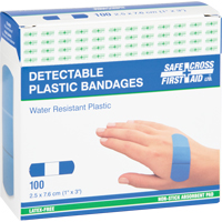 Bandages, Rectangulaire/carr&eacute;e, 3", Plastique d&eacute;tectable, St&eacute;rile NTL Industrial