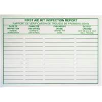 First Aid Kit Inspection Report Cards SAY532 | NTL Industrial