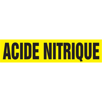 "Acid Nitrique" Pipe Marker, Self-Adhesive, 4" H x 24" W, Black on Yellow NTL Industrial