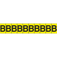 Individual Adhesive Letter Markers, B, 1" H, Black on Yellow NTL Industrial