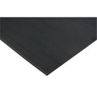 Fine Ribbed Matting, Runner, 4' x lin.ft x 1/8", Black NTL Industrial