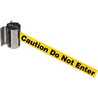 Wall Mount Barrier, Steel, Screw Mount, 7', Yellow Tape NTL Industrial