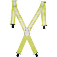 Hi-Viz 2" Work Suspenders, High Visibility Lime-Yellow, Silver Reflective Colour, One Size NTL Industrial