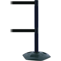 Dual Line Heavy Duty Post, Plastic, 38" H, Black Tape, 7.5' Tape Length NTL Industrial