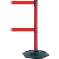 Dual Line Heavy Duty Post, Plastic, 38" H, Red Tape, 13' Tape Length NTL Industrial