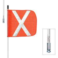 Safety Whip&reg; Heavy-Duty Whips, Threaded Mount, 5' High, Orange NTL Industrial