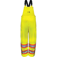 Hi-Vis FR/PU Safety Rain Bib Pants, 4X-Large NTL Industrial