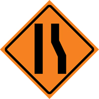 Merge Left Roll-Up Traffic Sign, 36" x 36", Vinyl, Pictogram SDP362 | NTL Industrial